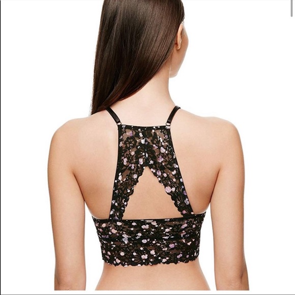 VS Pink Bralette Push Up Black Pink High Neck Sz S - Picture 2 of 6